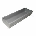 Alfi Brand 48 inch Grey Matte Above Mount Fireclay Bathroom Trough Sink AB48TRGM